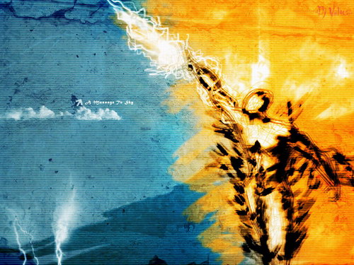 3D человек, из руки которого бьет молния