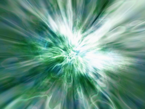 зеленое 3D свечение с голубыми пятнами