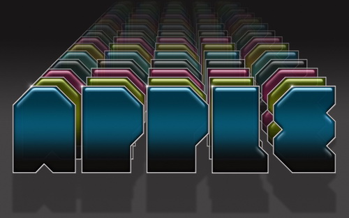 объемная надпись apple