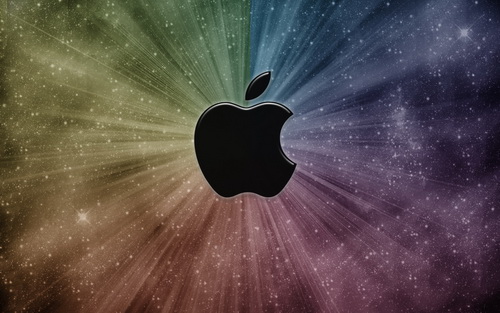 черная заставка apple на звездном небе