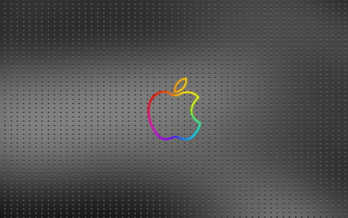 разноцветная окантовка apple на металлическом фоне