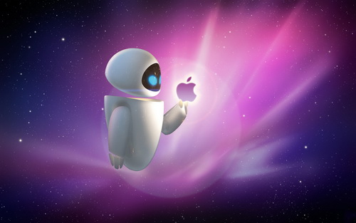 Валли держит значок apple