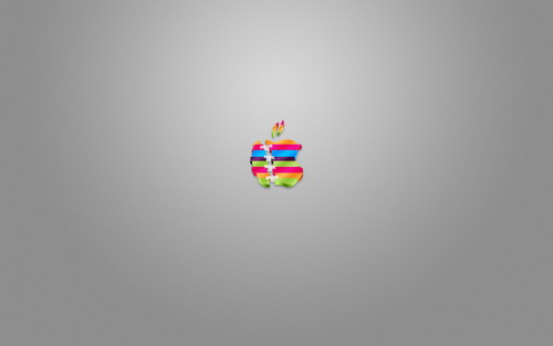 картинка apple из разноцветных полос