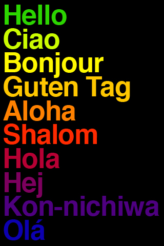 Обои для вашего iPhone - слово "привет" на 10 языках