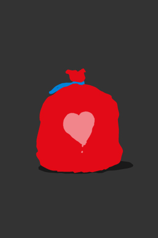 Обои для вашего iPhone - мешок с сердцем