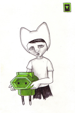 Обои для вашего iPhone - мальчик с зеленой розеткой