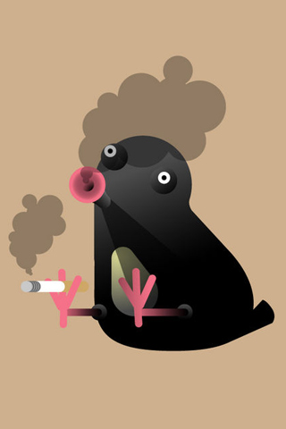 Обои для вашего iPhone - пингвин с сигаретой