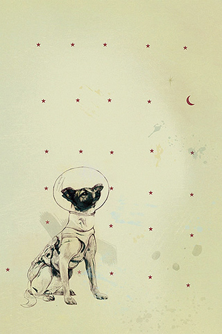 Обои для вашего iPhone - собака-космонавт