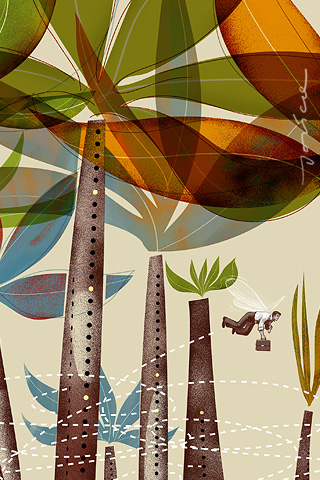 Обои для вашего iPhone - абстрактные пальмы