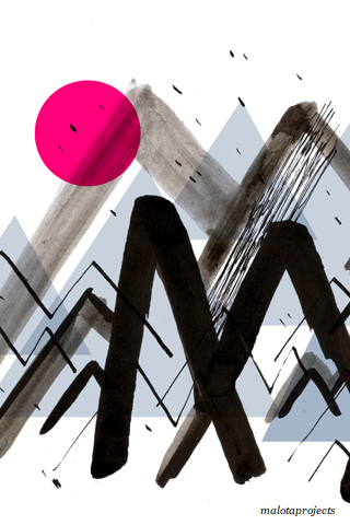 Обои для вашего iPhone - горы акварелью