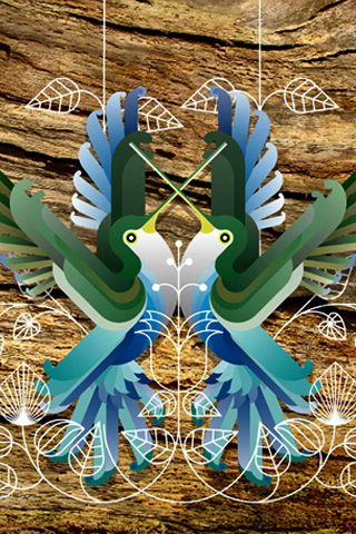 Обои для вашего iPhone - две колибри